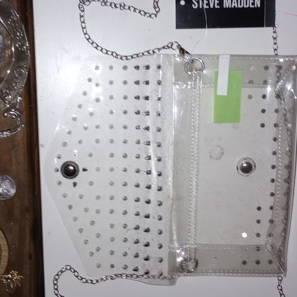 STEVE MADDEN B.SEDUCE CLEAR Spike Studded Purse. Bar Code:#20574125 (RETAIL $69) - Picture 3 of 5